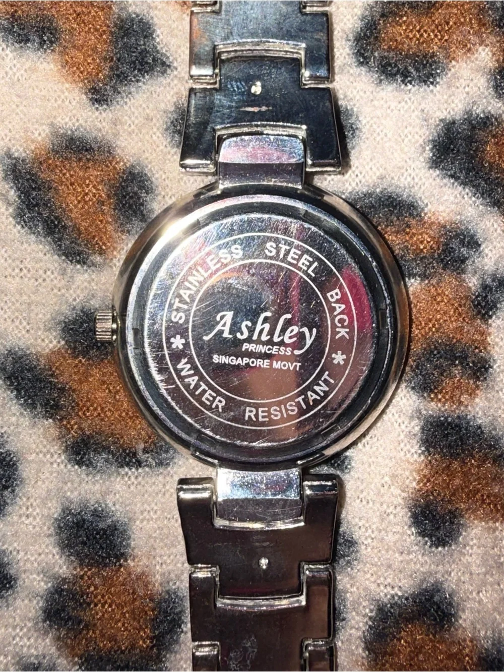 Silver Stainless Steel Crystal Accent Women's Bracelet Watch Preowned